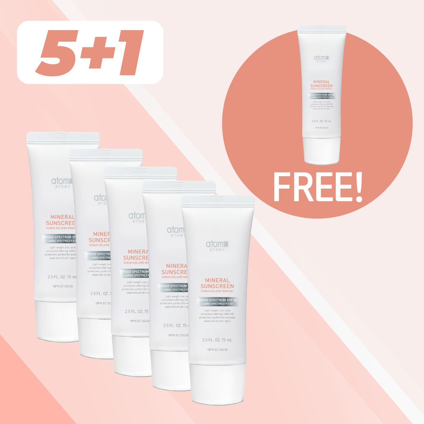 [5+1] Mineral Sun Screen (75ml x 6 Units)