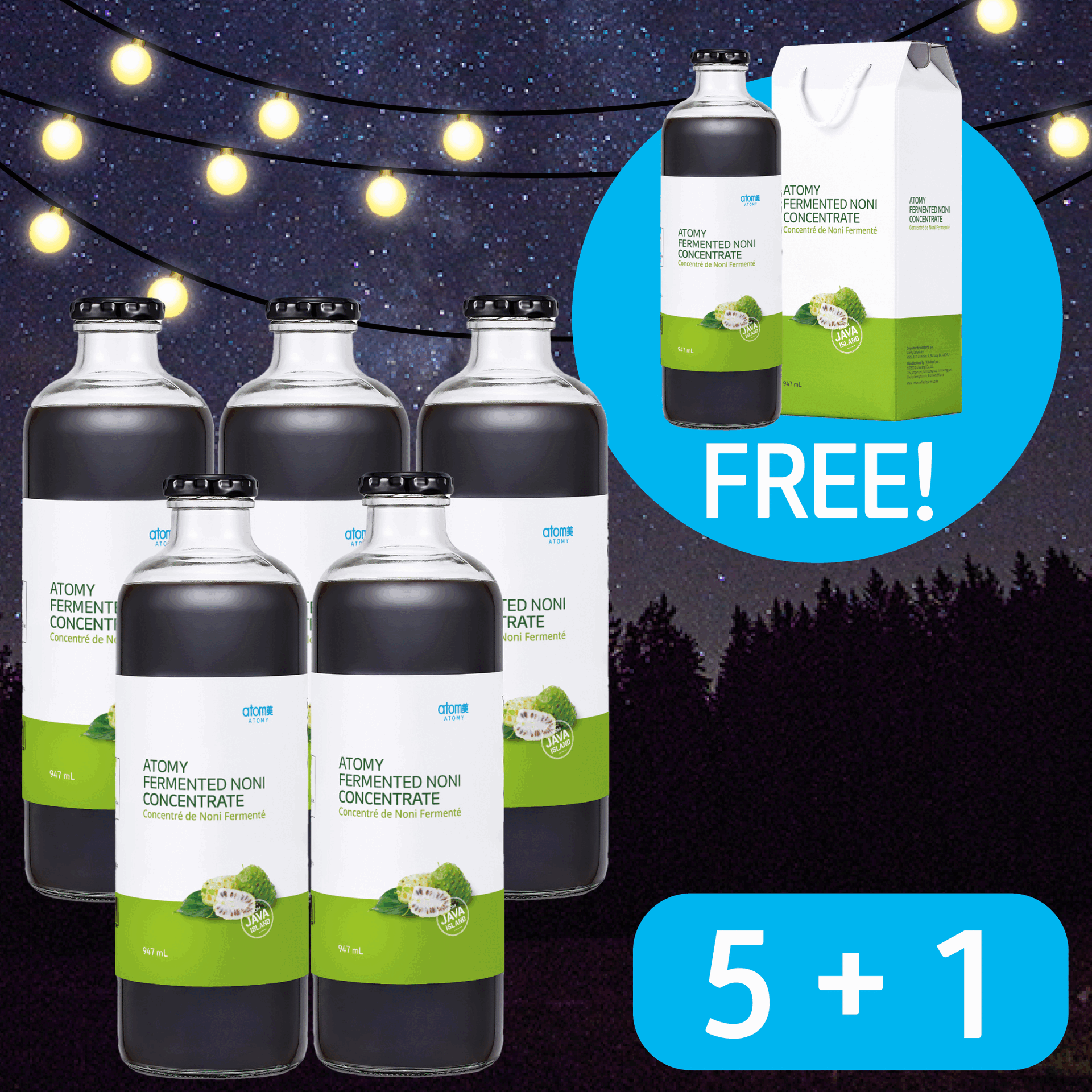 [5+1] Fermented Noni Concentrate (947ml x 6 Bottle)