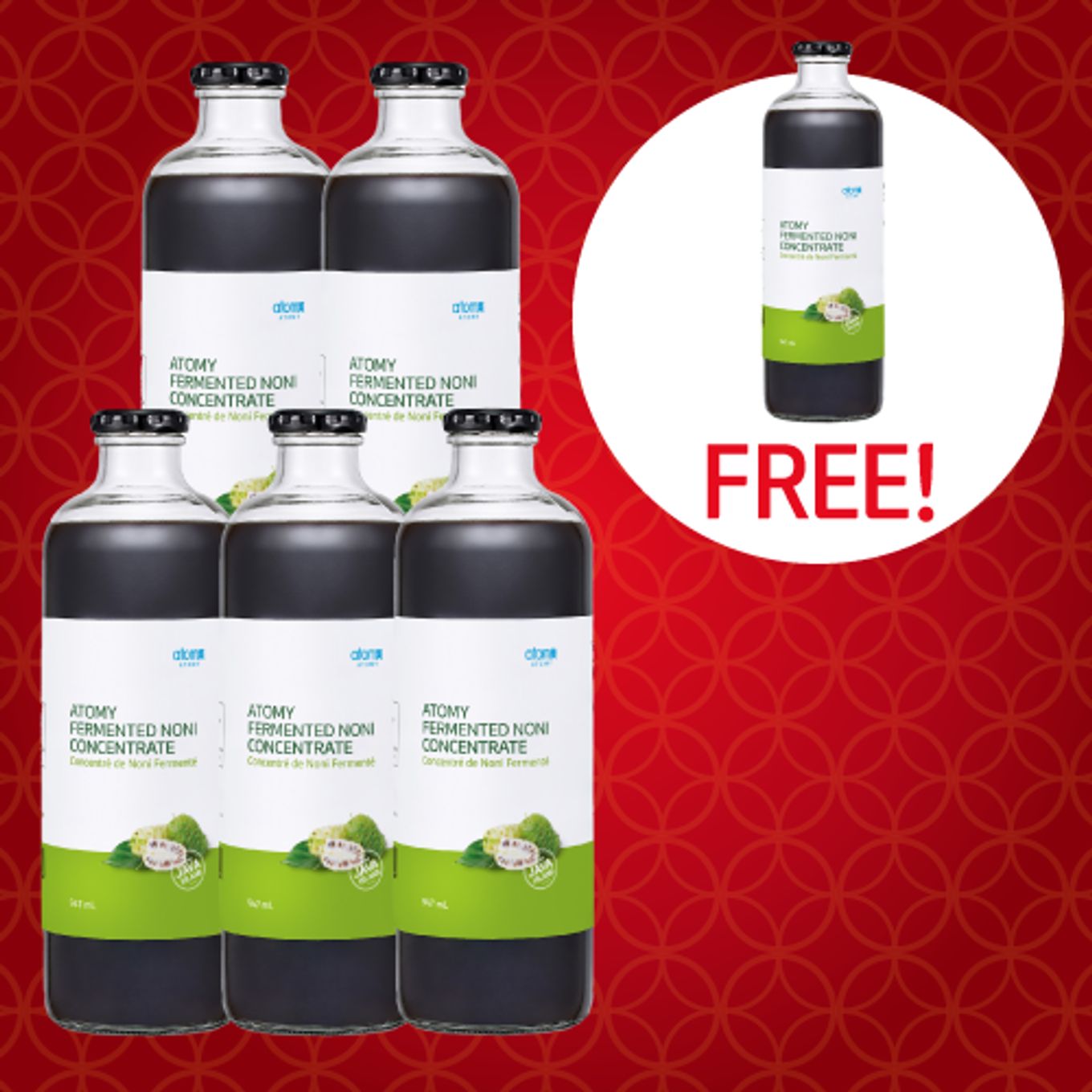 [5+1] Fermented Noni Concentrate (947ml x 6 Bottle)