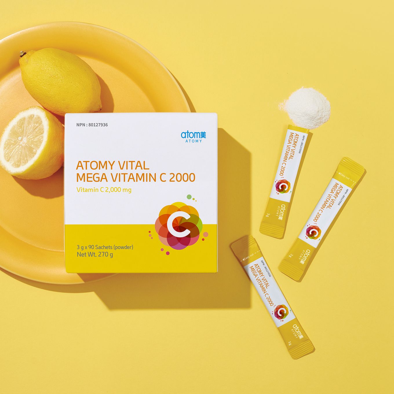 [4+1] Vital Mega Vitamin C 2000 (3g x 90 Sachets)