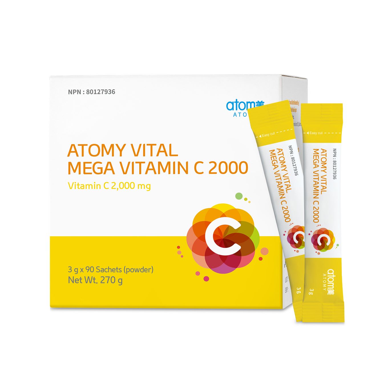 [4+1] Vital Mega Vitamin C 2000 (3g x 90 Sachets)