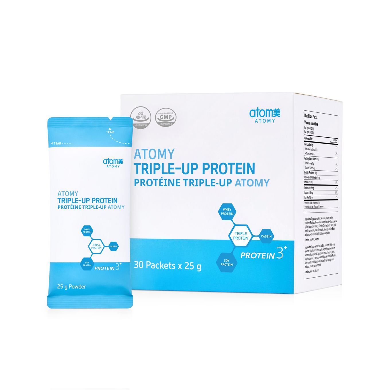 Triple Up Protein (25g X 30 Sachets) - Buy 3, Get a Psyllium Husk