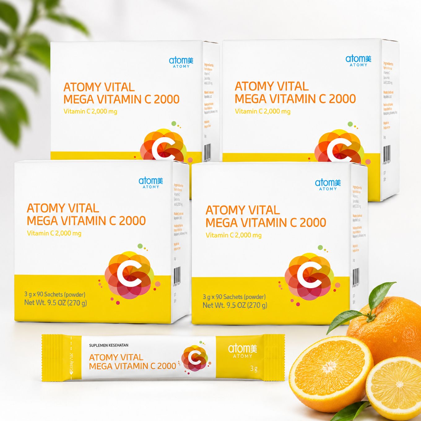 [4 Packs] Vital Mega Vitamin C 2000 (3g x 90 Sachets)