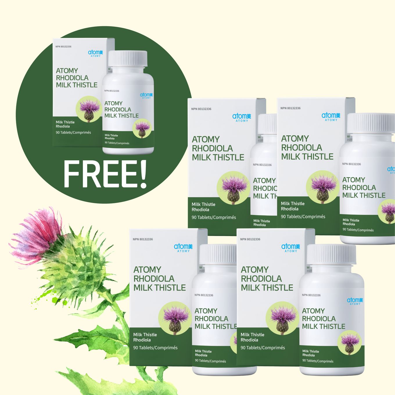 [4+1] Rhodiola Milk Thistle (500mg x 90 Tablets)