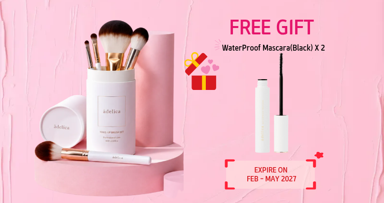 Adelica Beauty Duo Special – Brush Set + 2 FREE Waterproof Mascaras🩷