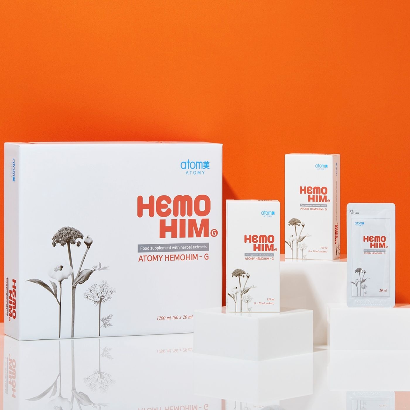Atomy HemoHIM-G Produktverpackung auf hellem Hintergrund