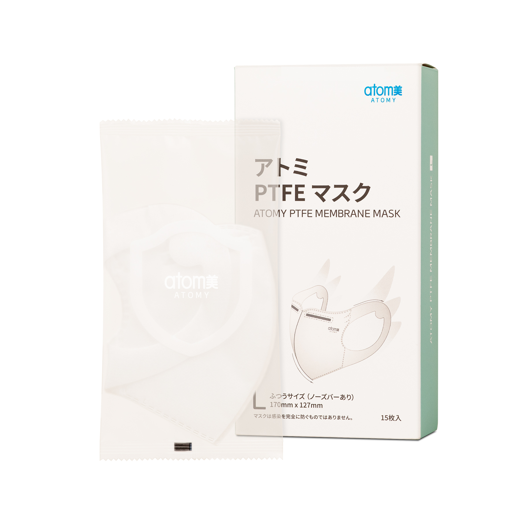 アトミ PTFEマスク(ホワイト/M/6層/バーあり) | Atomy Japan