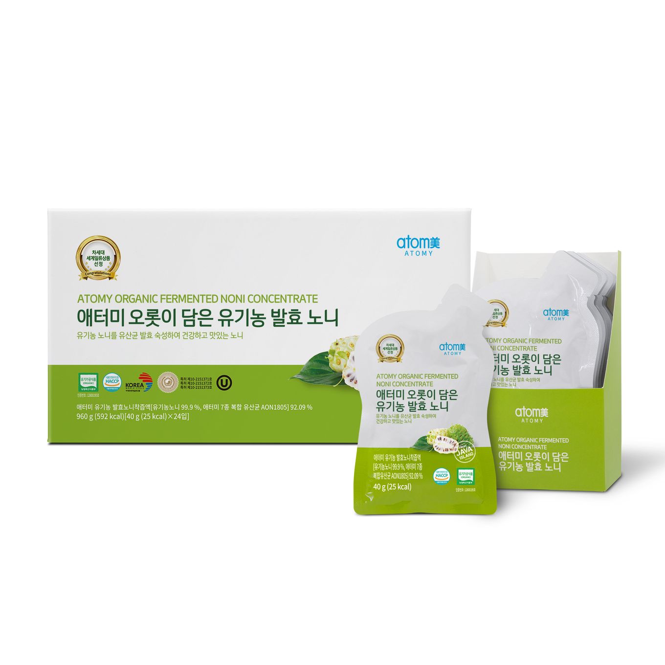 애터미 오롯이 담은 유기농 발효 노니 (40g, 24포)