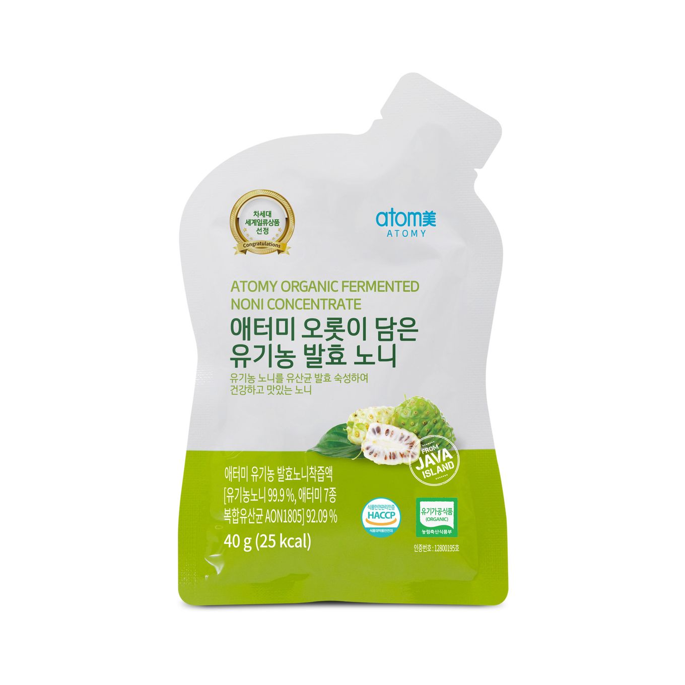 애터미 오롯이 담은 유기농 발효 노니 (40g, 24포)