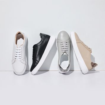 여성 베지터블 레더 스니커즈