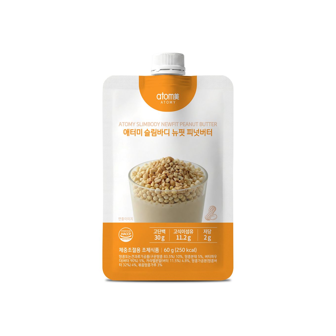 애터미 슬림바디 뉴핏 피넛버터 (60g, 1포)