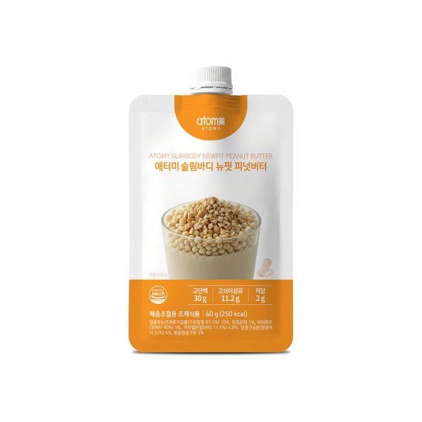 애터미 슬림바디 뉴핏 피넛버터 (60g, 1포)