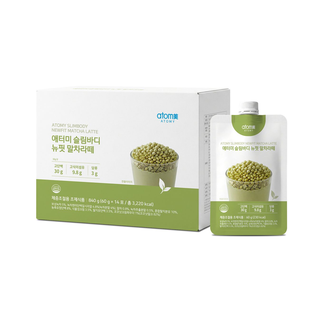 애터미 슬림바디 뉴핏 말차라떼 (60g, 14포)