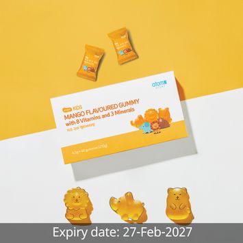 Atomy Kids Mango Flavoured Gummies with 8 Vitamins and 3 Minerals (60 gummy)