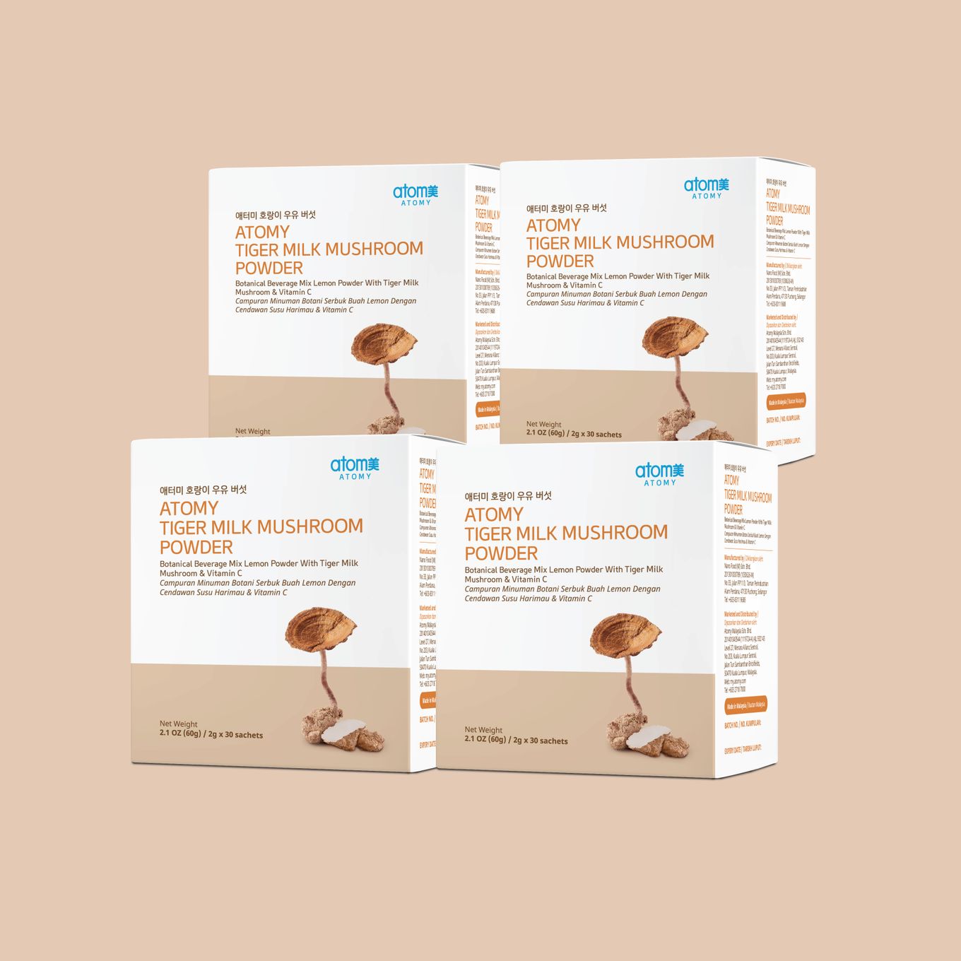 Atomy Tiger Milk Mushroom Powder (30sachets*4boxes)