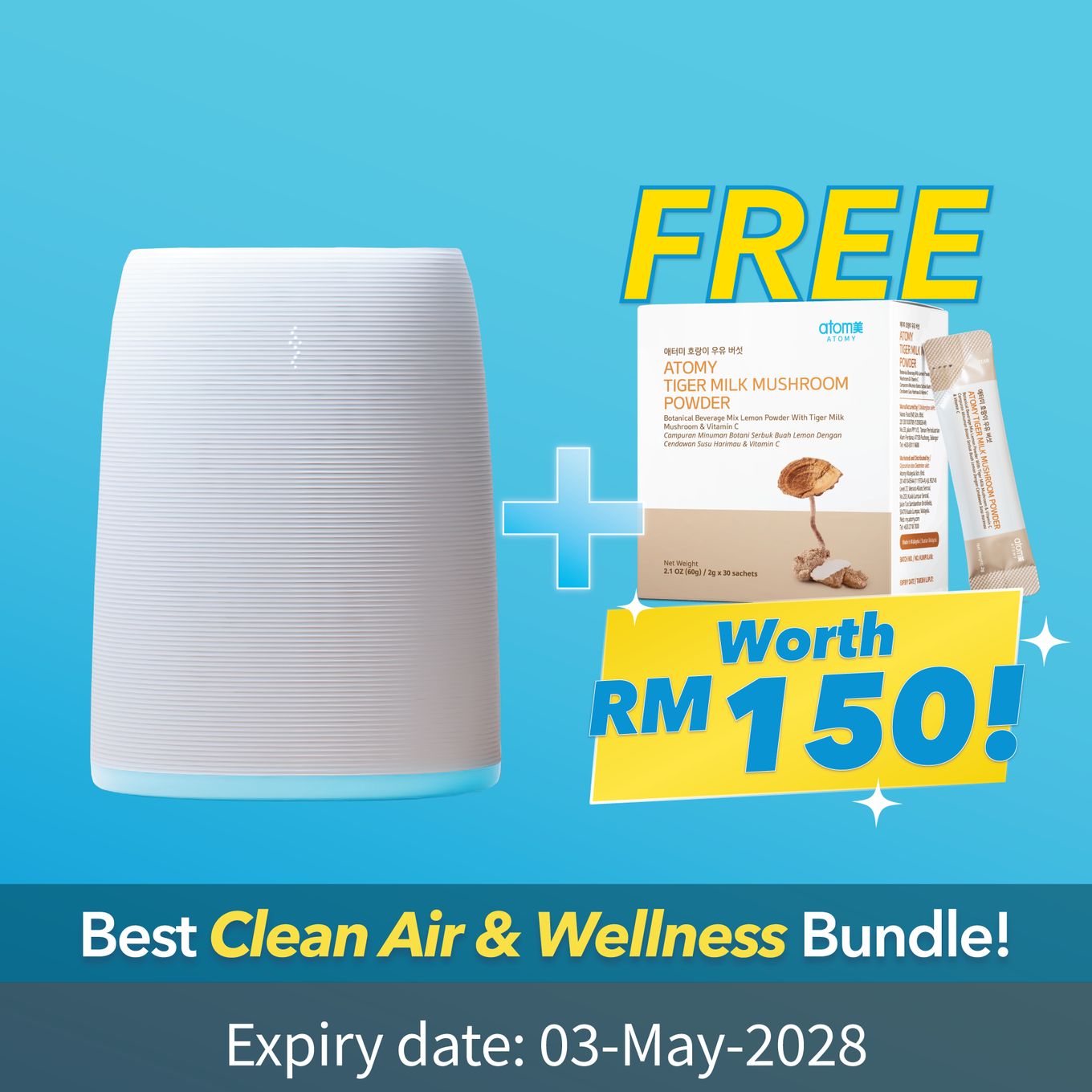 Atomy Air Purifier FREE Atomy Tiger Milk Mushroom