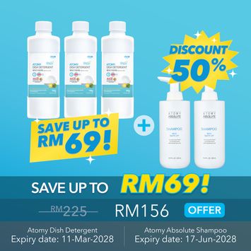 Atomy Dish Detergent 3 sets + Absolute Shampoo 2 sets