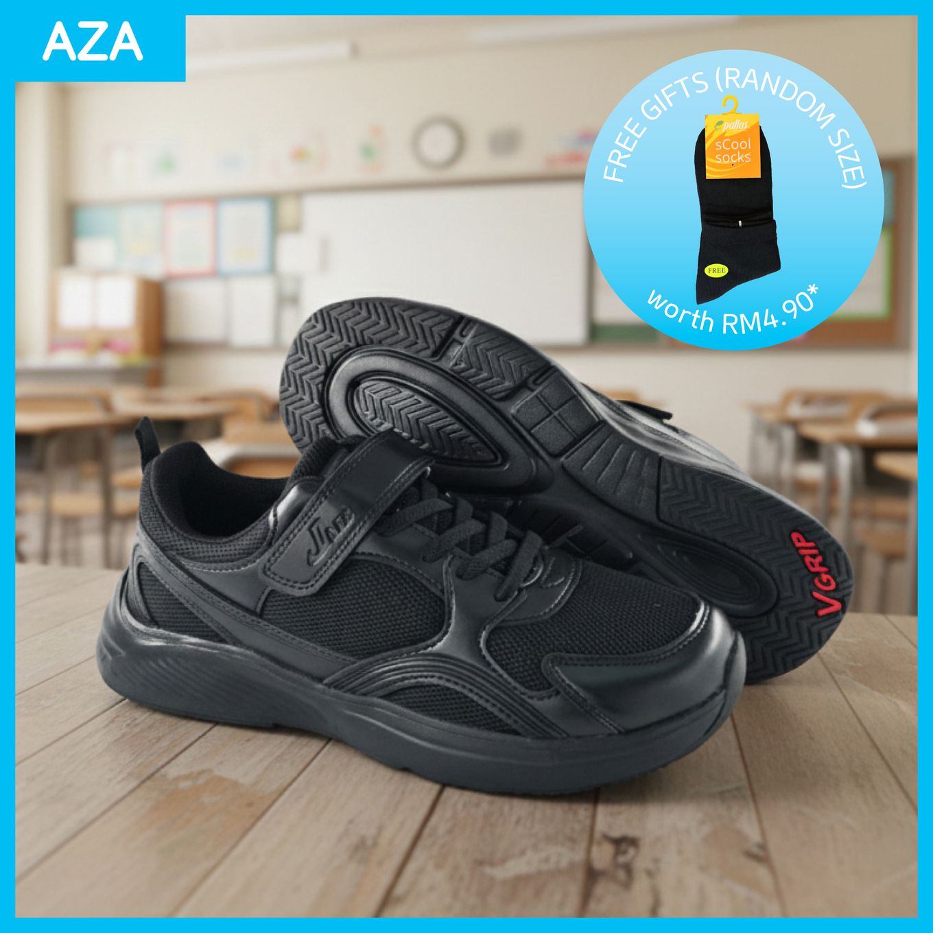 Pallas Jazz Velcro Strap with Elastic Black <br> 205-0219 / 307-0219