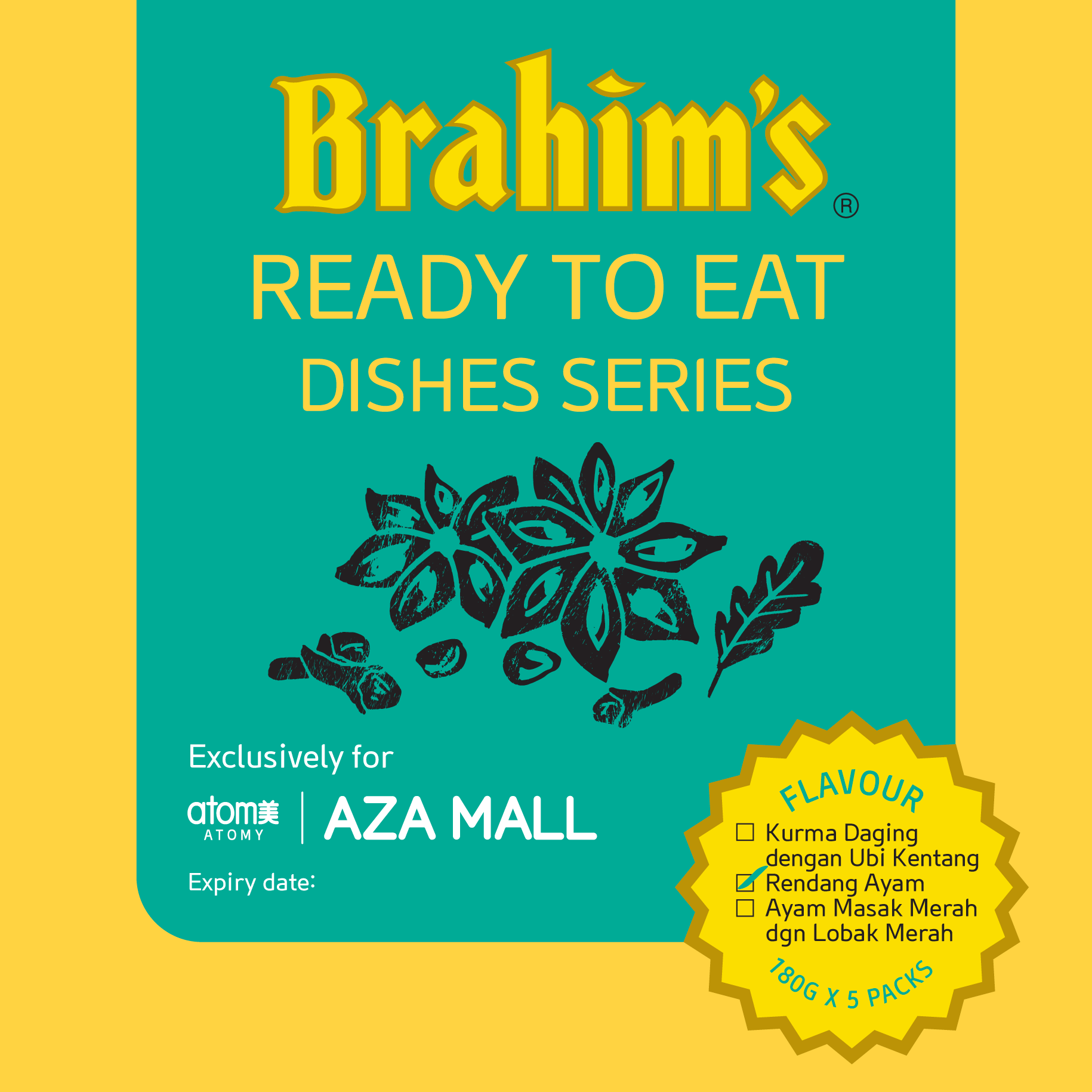 Brahims Meals Ready To Eat Dishes - Rendang Daging Ayam