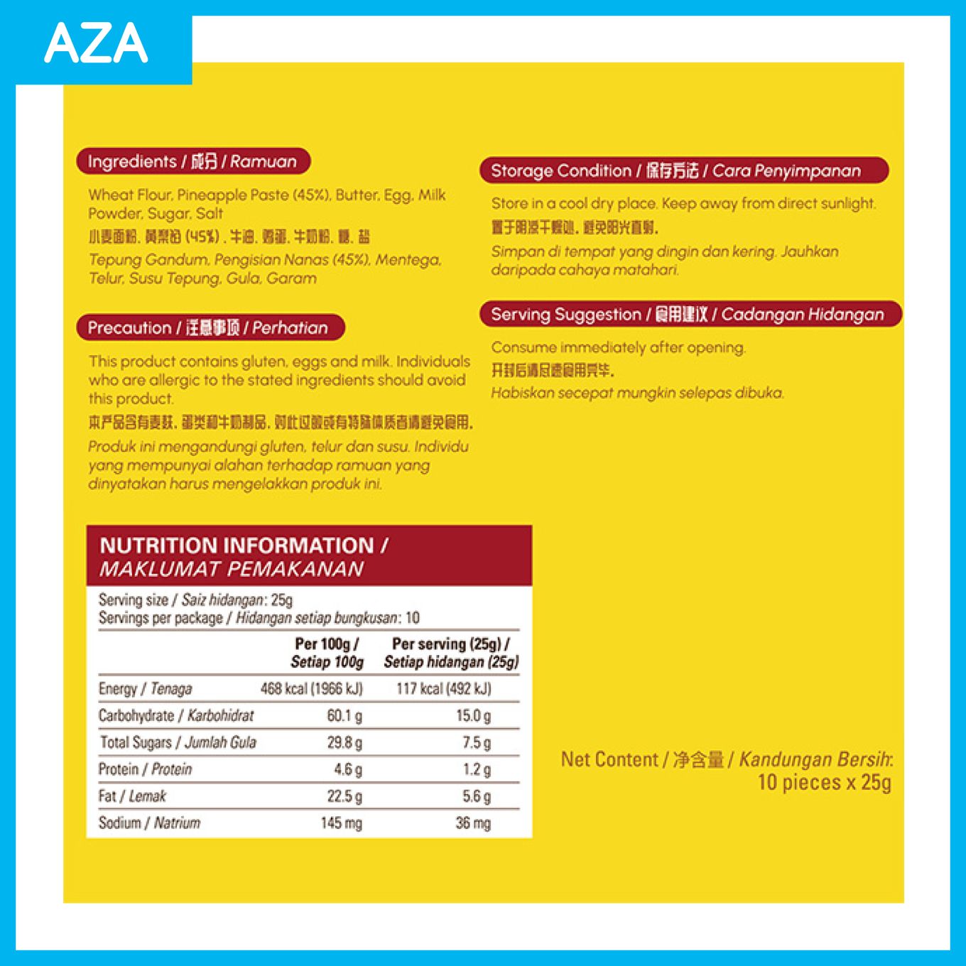 EuYanSang Golden Diamond Pineapple Cake (10pcs) x 2