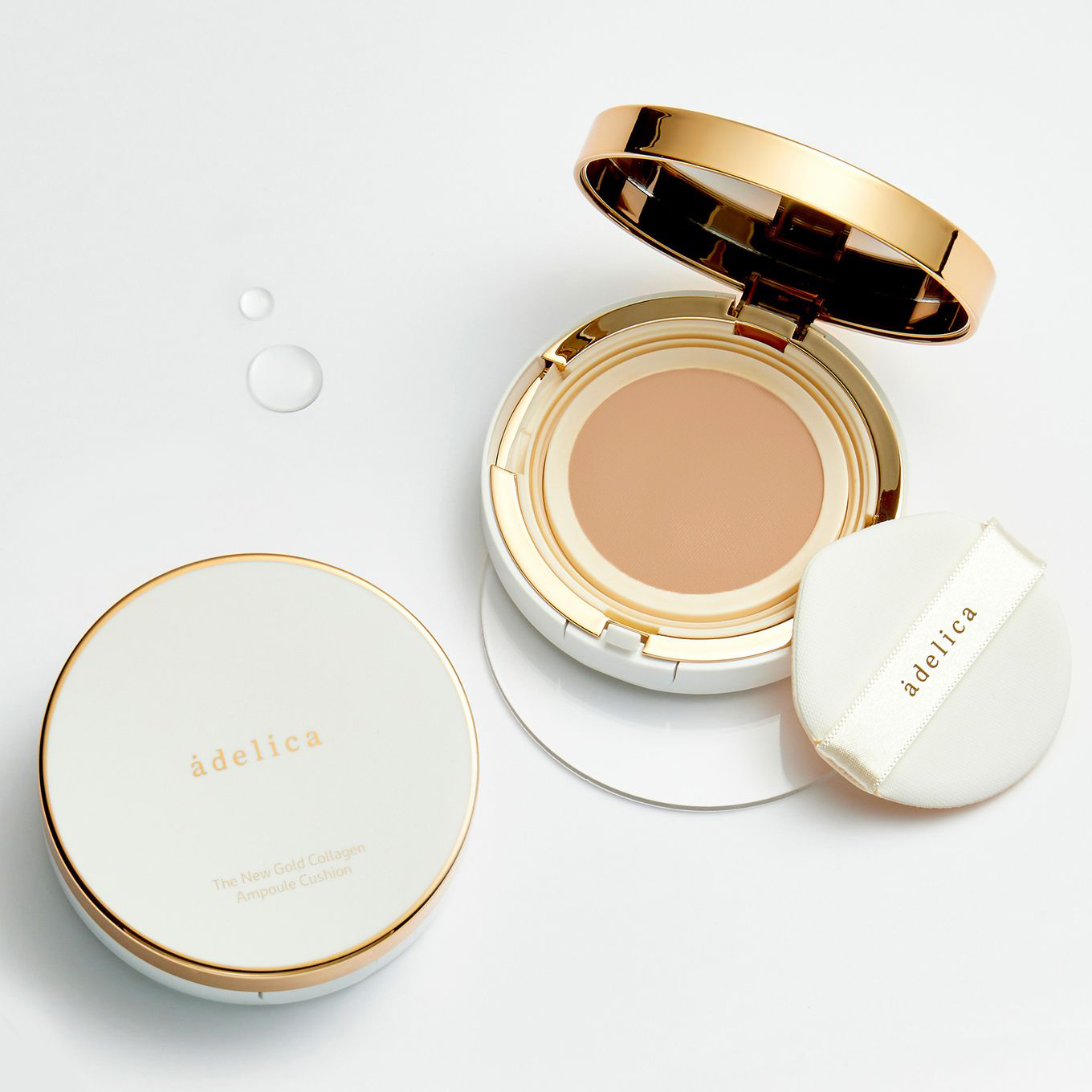 adelica THE NEW GOLD コラーゲンクッションファンデ＆美容液2 Adelica The New Gold Collagen Ampoule Cushion 03 Cream Beige