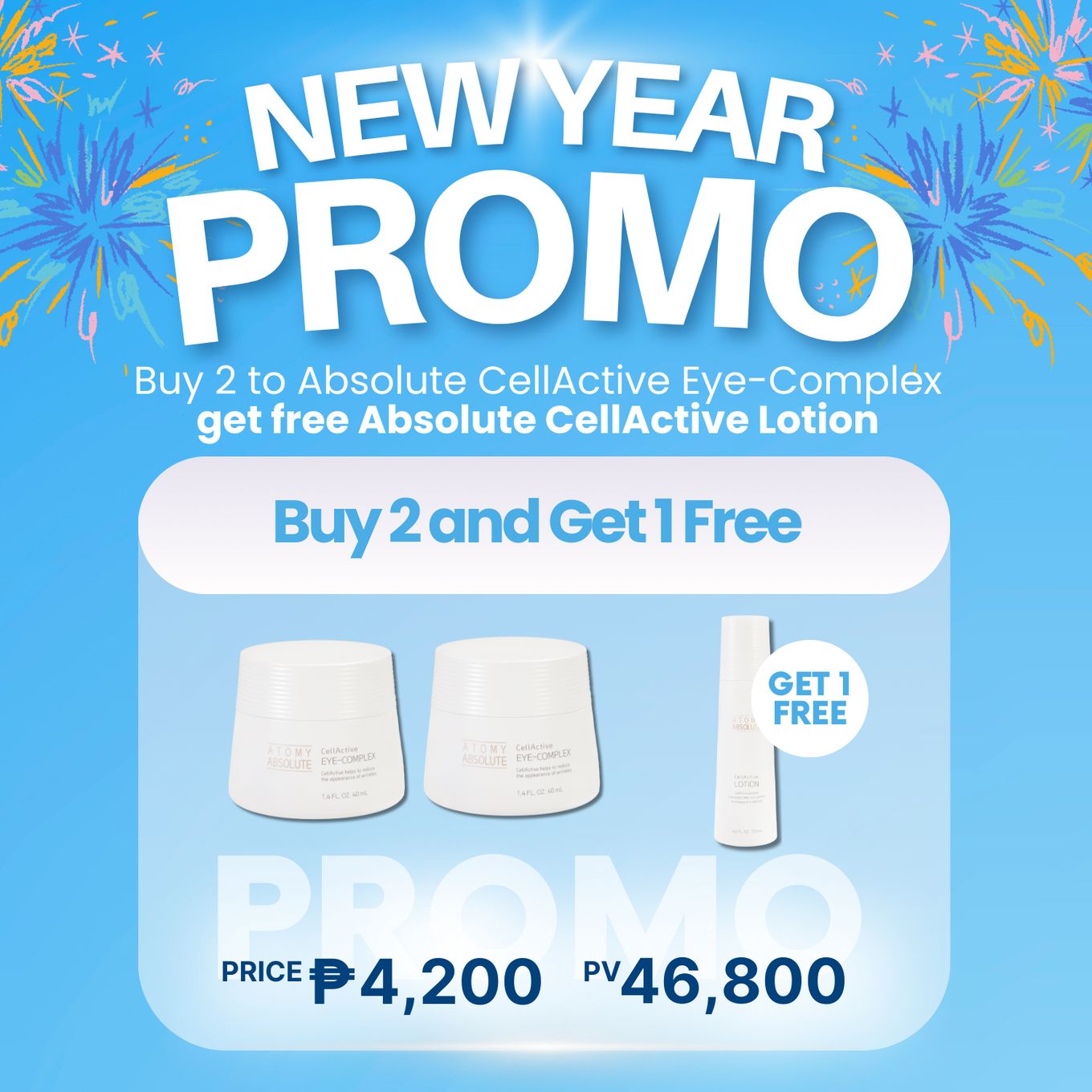 Buy 2 Absolute CellActive Eye-Complex + 1 Absolute CellActive Lotion(free)