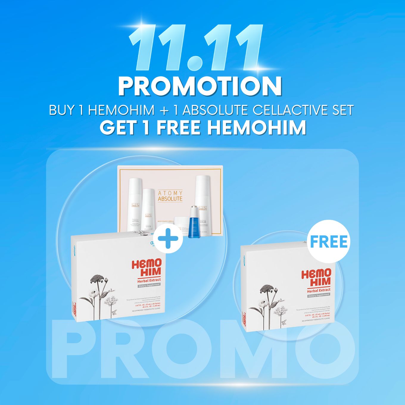 Buy Hemohim 1set + Absolute CellActive set get free Hemohim 1set