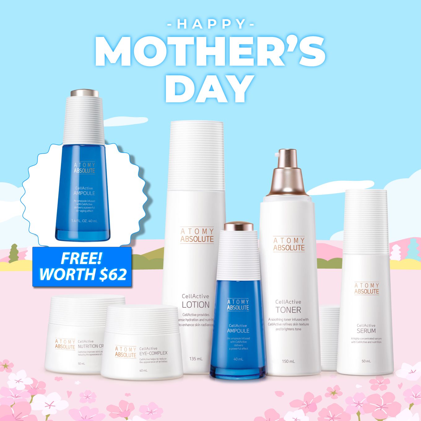 Absolute Cellactive Skincare Set Free Cellactive Ampoule *1ea