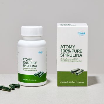 อะโทมี่ 100% เพียว สไปรูลิน่า  (ผงสไปรูลิน่าบรรจุแคปซูล)