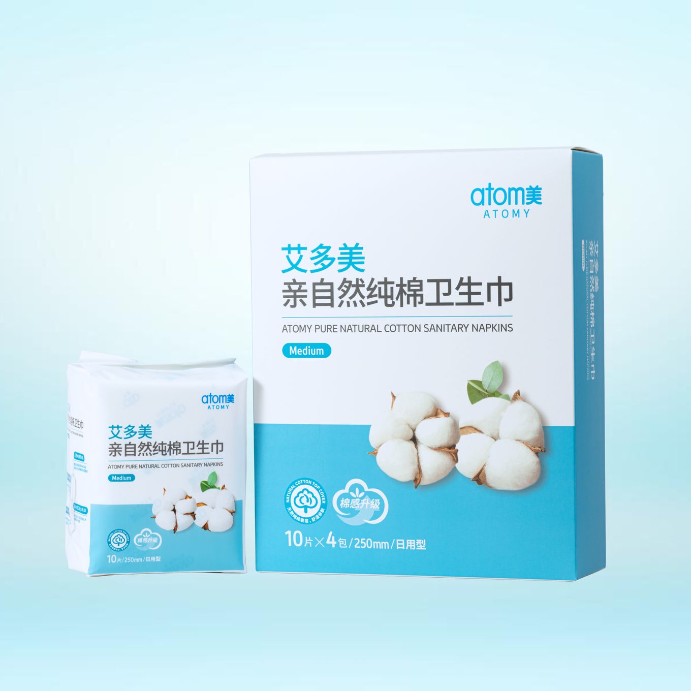 อะโทมี่ ผ้าอนามัย เพียว เนเชอรัล คอตตอน มีเดียม(250mm)