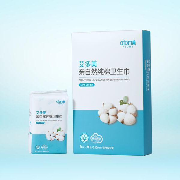 อะโทมี่ ผ้าอนามัย เพียว เนเชอรัล คอตตอน ลอง เล็งธ(350mm)