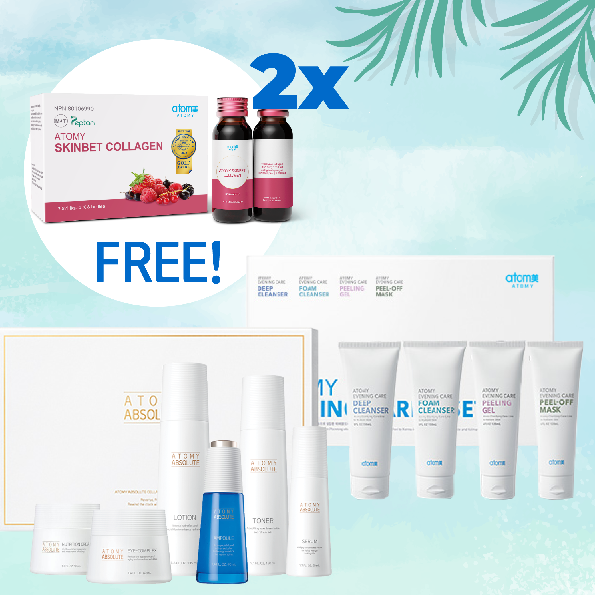 Buy Absolute + Evening, Get 2 Collagen | Atomy Canada